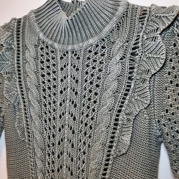 WHBM Ruffle Neck Cotton Sweater Sz XS - Picture 5 of 10